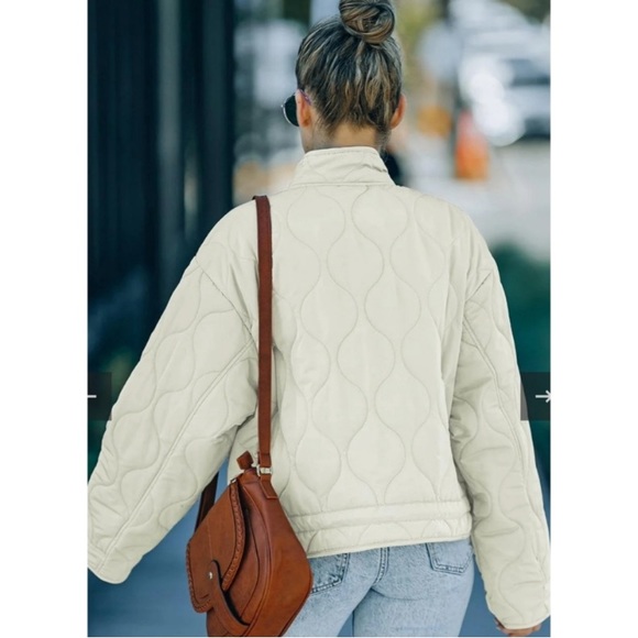 Lucky Brand Off White Quilted Jacket NWT - Picture 2 of 7